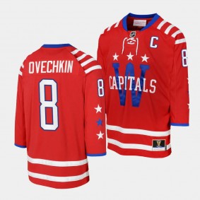 Washington Capitals #8 Alexander Ovechkin 2015 Blue Line Mitchell Ness Red Youth Jersey