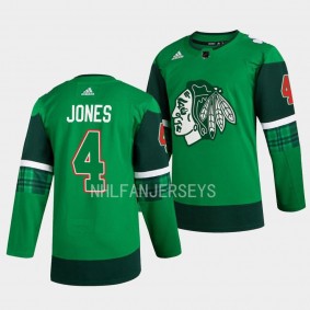 2023 St. Patricks Day Seth Jones Chicago Blackhawks #4 Green Primegreen Authentic Jersey
