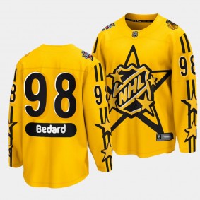Connor Bedard Chicago Blackhawks 2024 NHL All-Star Game Yellow #98 Breakaway Jersey Men's
