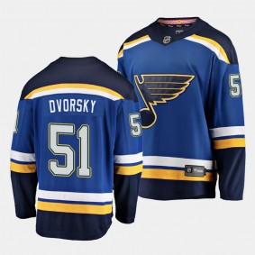2023 NHL Draft Dalibor Dvorsky St Louis Blues Jersey Blue Home Breakaway Player