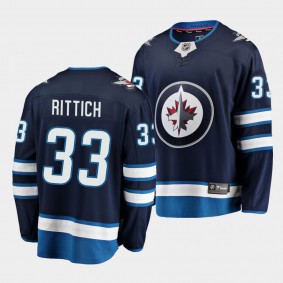 David Rittich Winnipeg Jets Home Navy Breakaway Player Jersey Men's