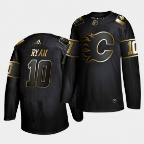 Derek Ryan #10 Flames Golden Edition Black Authentic Jersey