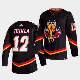 Calgary Flames 2021 Reverse Retro Jarome Iginla Black Special Edition Authentic Jersey