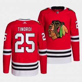 Chicago Blackhawks Home Jarred Tinordi #25 Red Jersey Authentic
