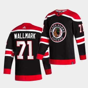 Chicago Blackhawks 2021 Reverse Retro Lucas Wallmark Black Special Edition Authentic Jersey