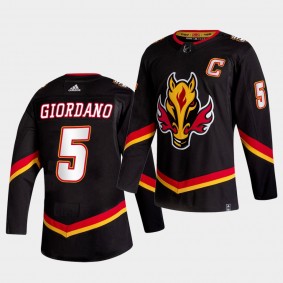 Calgary Flames 2021 Reverse Retro Mark Giordano Black Special Edition Authentic Jersey