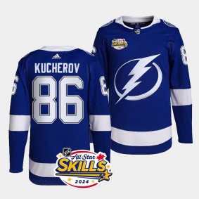 2024 NHL All-Star Skills Nikita Kucherov Tampa Bay Lightning Blue #86 Authentic Home Jersey