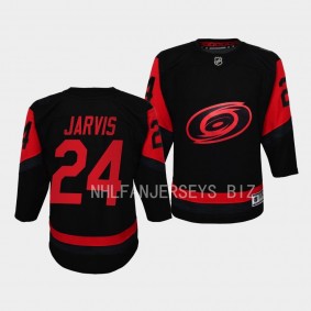 Carolina Hurricanes #24 Seth Jarvis 2023 NHL Stadium Series Player Black Youth Jersey