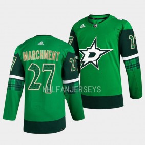 2023 St. Patricks Day Mason Marchment Dallas Stars #27 Green Primegreen Authentic Jersey